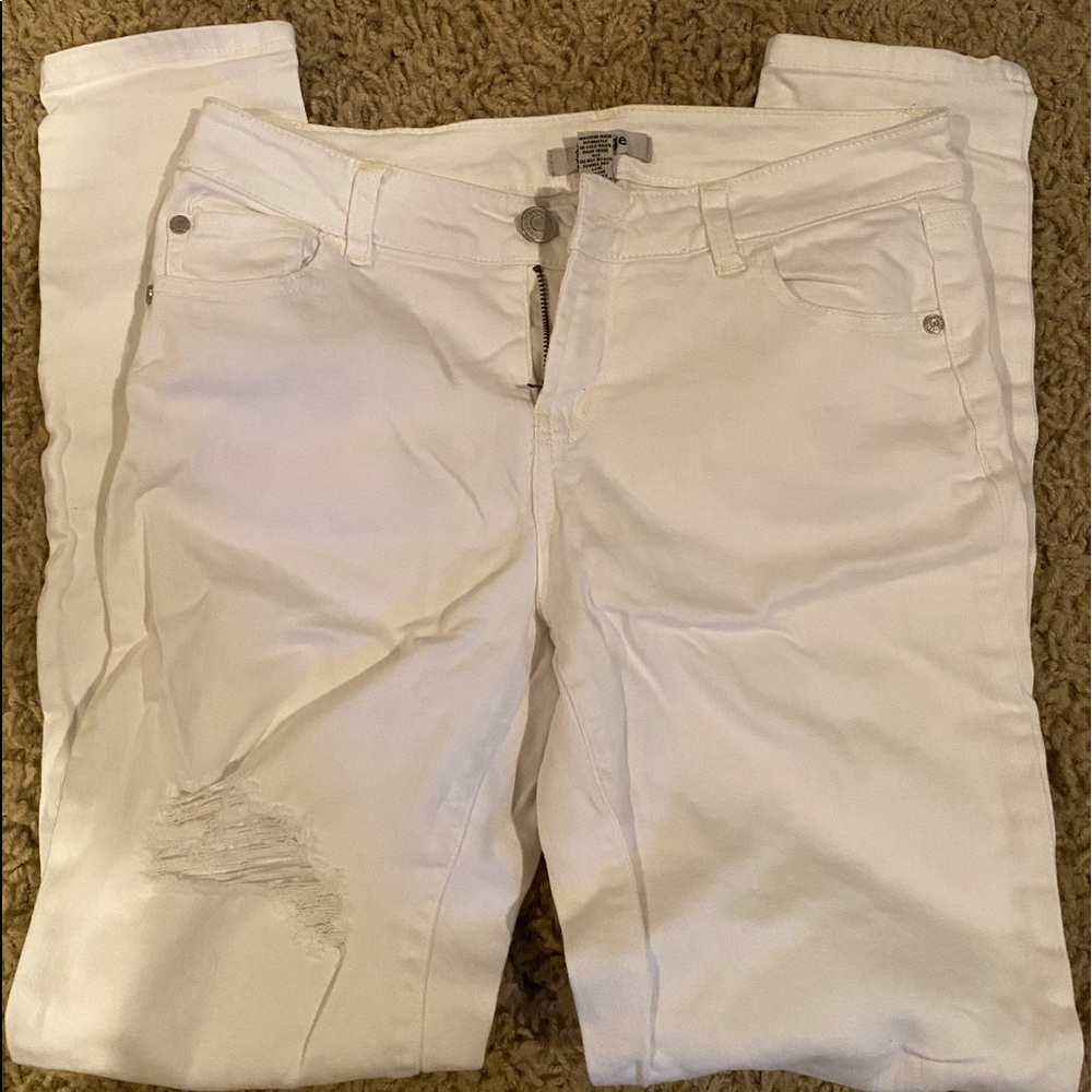 Refuge white ripped skinny jeans